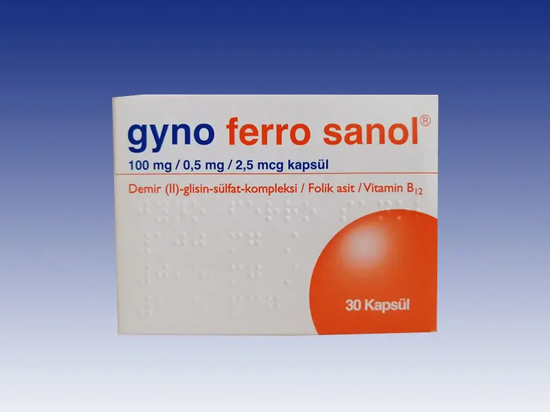 GYNO FERRO SANOL 100MG/0,5 MG/2,5 MCG KAPSUL (30 KAPSUL) kutu görseli