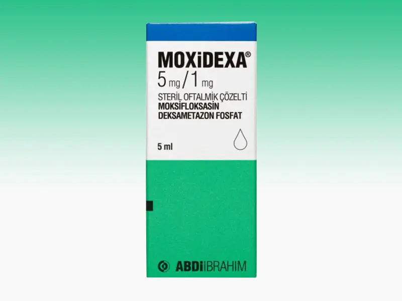 MOXIDEXA 5 MG/1 MG STERIL OFTALMIK COZELTI (5 ML) kutu görseli