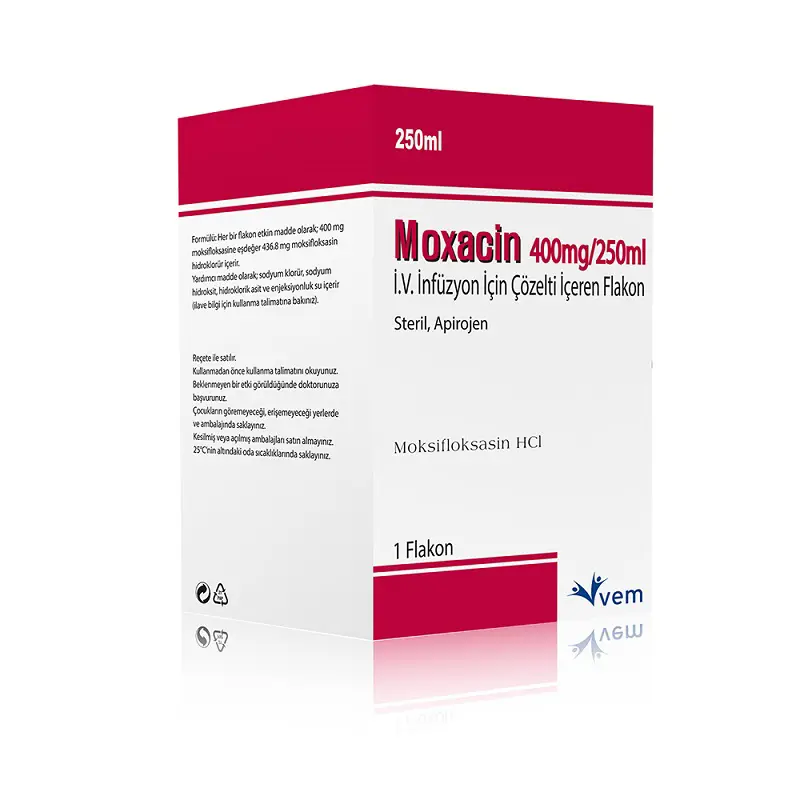 MOXACIN 400 MG/250 ML IV INF. ICIN COZELTI ICEREN 1 FLAKON kutu görseli