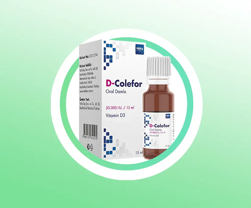D-COLEFOR 50.000 I.U./15 ML ORAL DAMLA, COZELTI (15 ML) kutu görseli