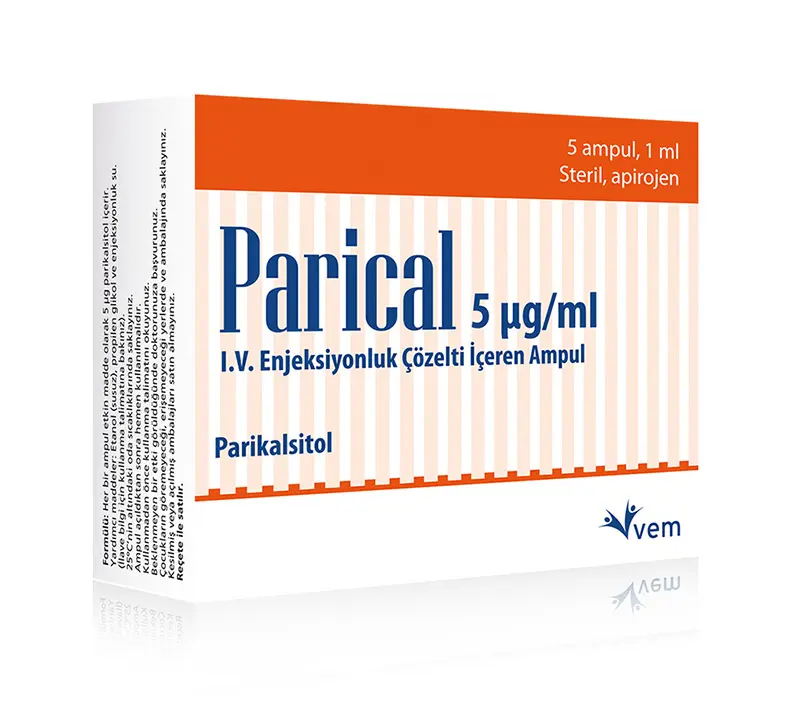 PARICAL 5 MCG/ML IV ENJEKSIYONLUK COZELTI ICEREN AMPUL 1 ML 5 AMPUL kutu görseli