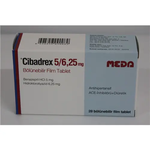 CIBADREX 5MG/6,25 MG FILM TABLET (28 TABLET) kutu görseli