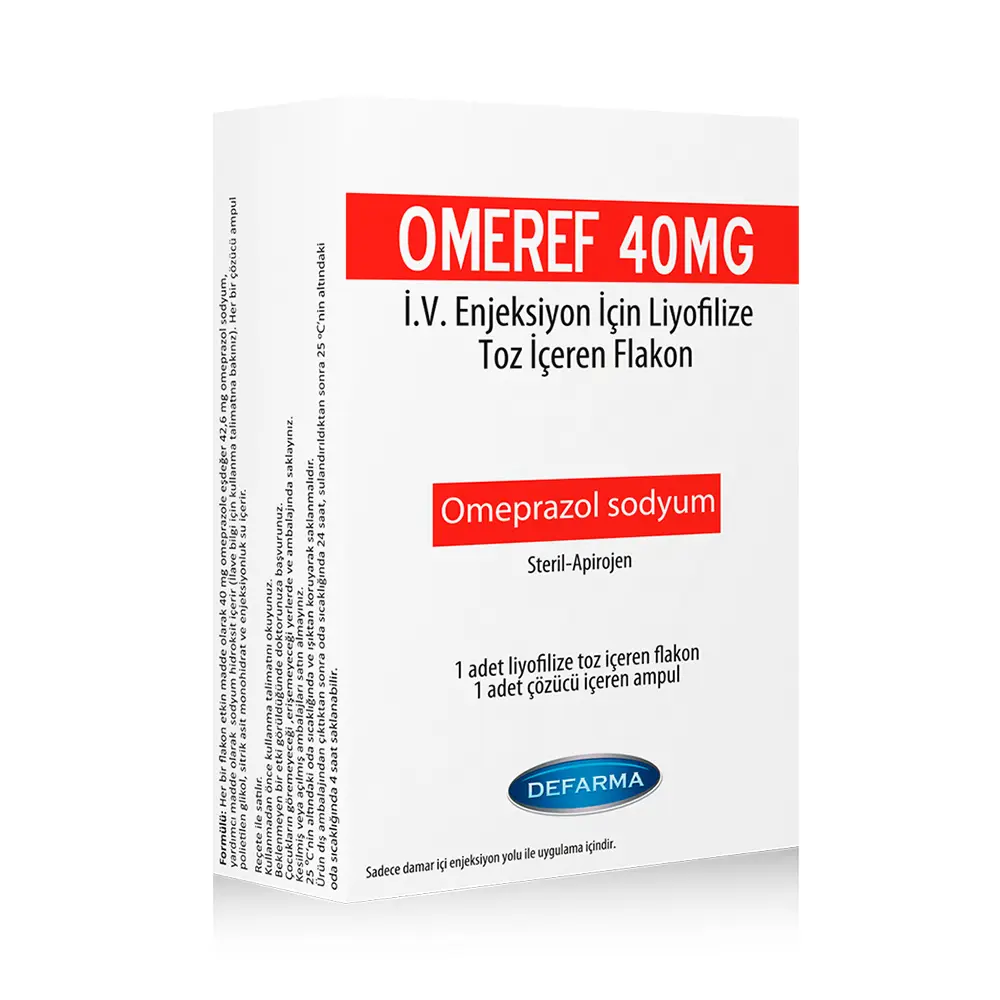 OMEREF 40 MG IV ENJEKSIYON ICIN LIYOFILIZE TOZ ICEREN FLAKON kutu görseli