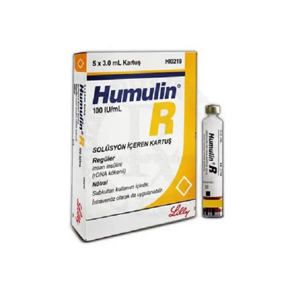 HUMULIN-R 100 IU/ML 3 ML 5 KARTUS kutu görseli