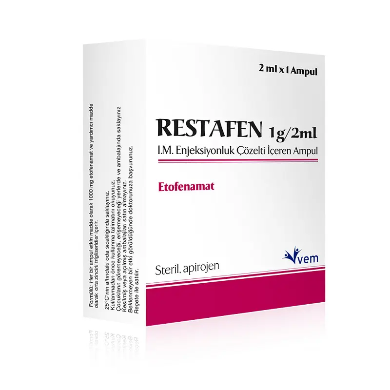 RESTAFEN 1 G/2 ML IM ENJEKSIYONLUK COZELTI ICEREN 1 AMPUL kutu görseli