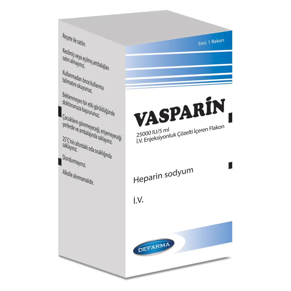 VASPARIN 25000 IU/5 ML ENJEKSIYONLUK COZELTI ICEREN 1 FLAKON kutu görseli
