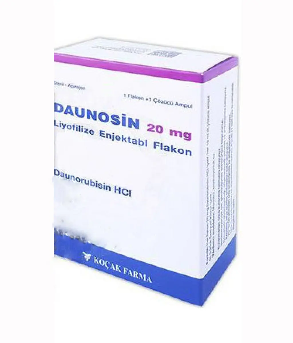 DAUNOSIN 20 MG I.V. ENJEKSIYON ICIN LIYOFILIZE TOZ (1 FLAKON) kutu görseli