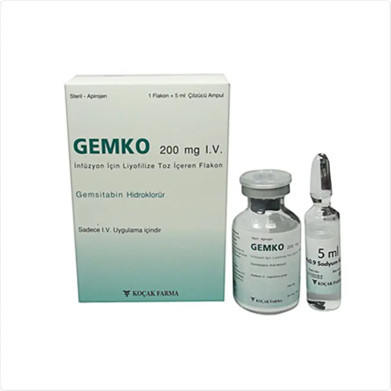 GEMKO 200 MG IV INF. ICIN LIYOFILIZE TOZ ICEREN FLAKON kutu görseli