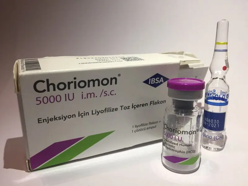 CHORIOMON 5000 IU IM/SC ENJEKSIYON ICIN LIYOFILIZE TOZ ICEREN 1 FLAKON kutu görseli