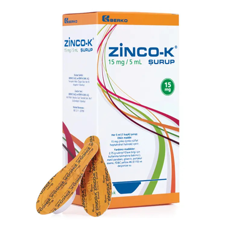 ZINCO-K 15MG/5 ML 20 KASIK SURUP kutu görseli