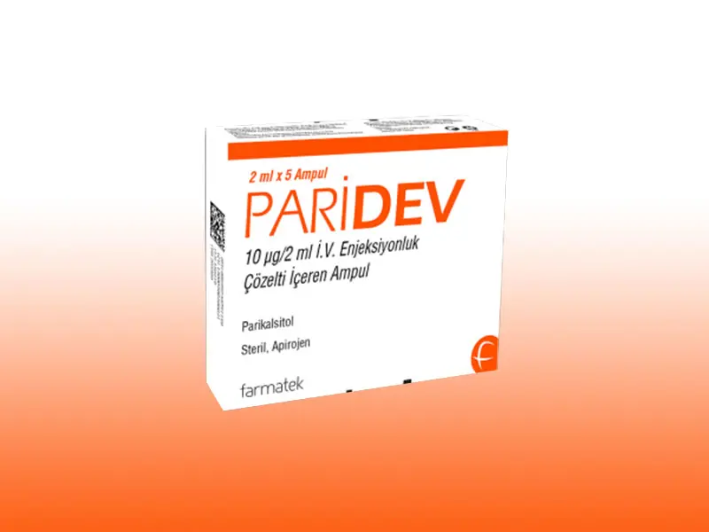 PARIDEV 10 MCG/2 ML IV ENJEKSIYONLUK COZELTI ICEREN AMPUL 2 ML 5 AMPUL kutu görseli