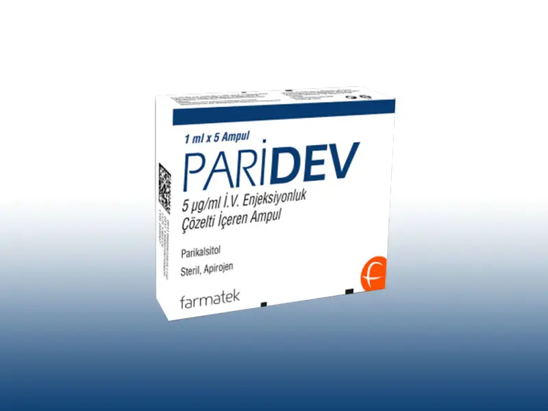 PARIDEV 5 MCG/ML IV ENJEKSIYONLUK COZELTI ICEREN AMPUL 1 ML 5 AMPUL kutu görseli