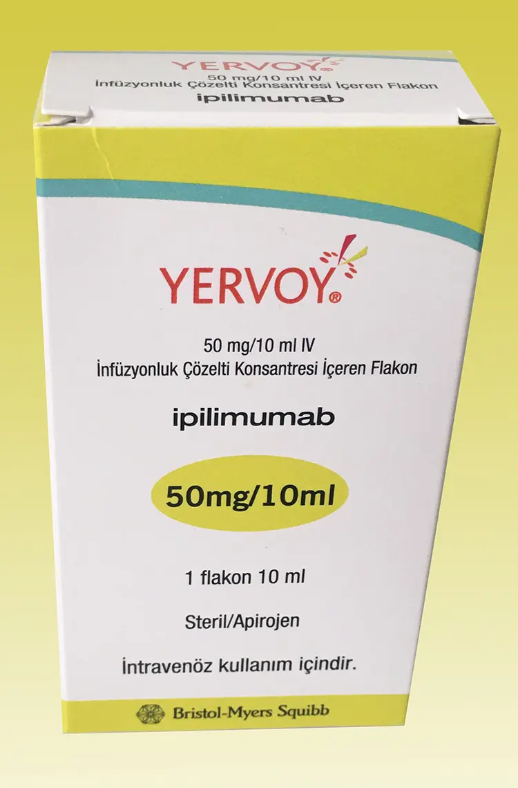 YERVOY 50MG/10ML IV INFUZYONLUK ÇOZELTI KONSANTRESI ICEREN 1 FLAKON kutu görseli