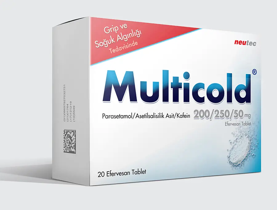 MULTICOLD 200/250/50 MG 20 EFERVESAN TABLET kutu görseli