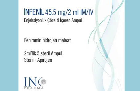 INFENIL 45,5 MG/2 ML IM/IV ENJEKSIYONLUK COZELTI ICEREN AMPUL (5 AMPUL) kutu görseli