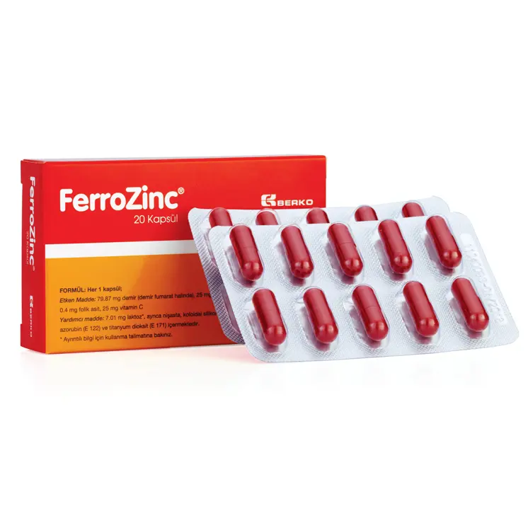 FERROZINC 20 KAPSUL kutu görseli