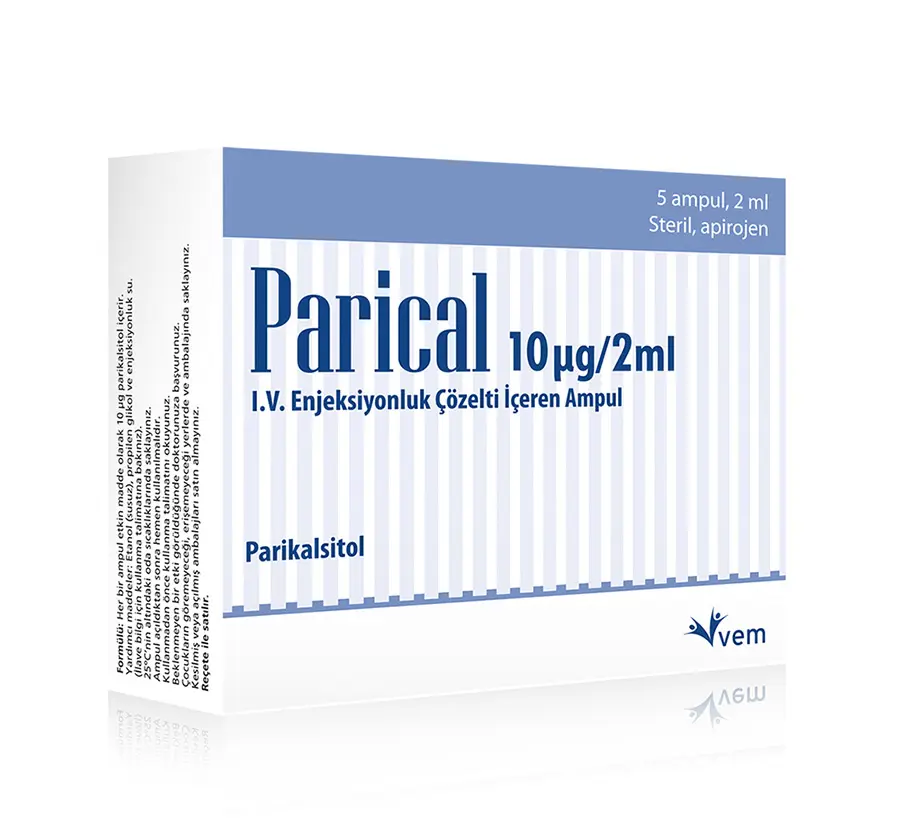 PARICAL 10 MCG/2 ML IV ENJEKSIYONLUK COZELTI ICEREN 5 AMPUL kutu görseli