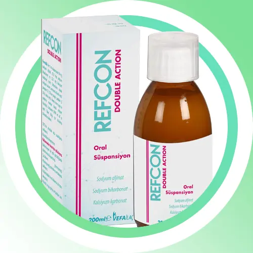 REFCON DOUBLE ACTION 50 MG+21,3 MG+32,5 MG/ML ORAL SUSPANSIYON (200 ML) kutu görseli