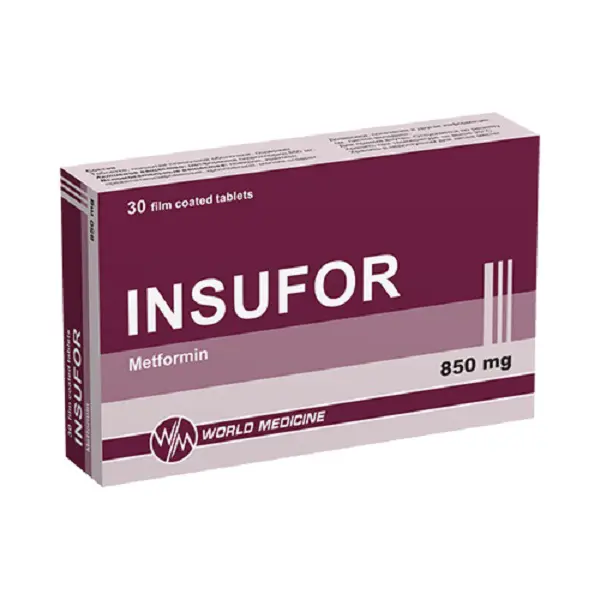 INSUFOR 850 MG FILM KAPLI TABLET (100 ADET) kutu görseli