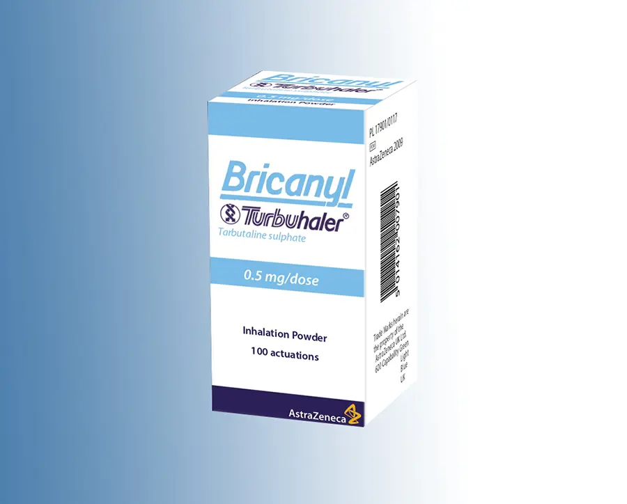 BRICANYL TURBUHALER TOZ INHALATOR 0,50 MG 100 DOZ kutu görseli