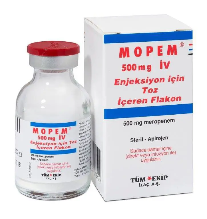 MOPEM 500 MG IV ENJEKTABL TOZ ICEREN 1 FLAKON kutu görseli