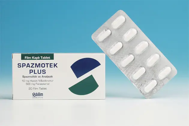SPAZMOTEK PLUS FILM KAPLI 20 TABLET kutu görseli