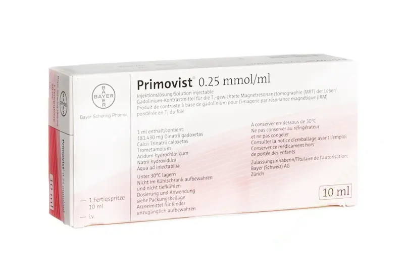 PRIMOVIST 0,25 MMOL/ML ENJEKTABL SOLUSYON ICEREN KULLANIMA HAZIR ENJEKTOR 1X10 ML kutu görseli