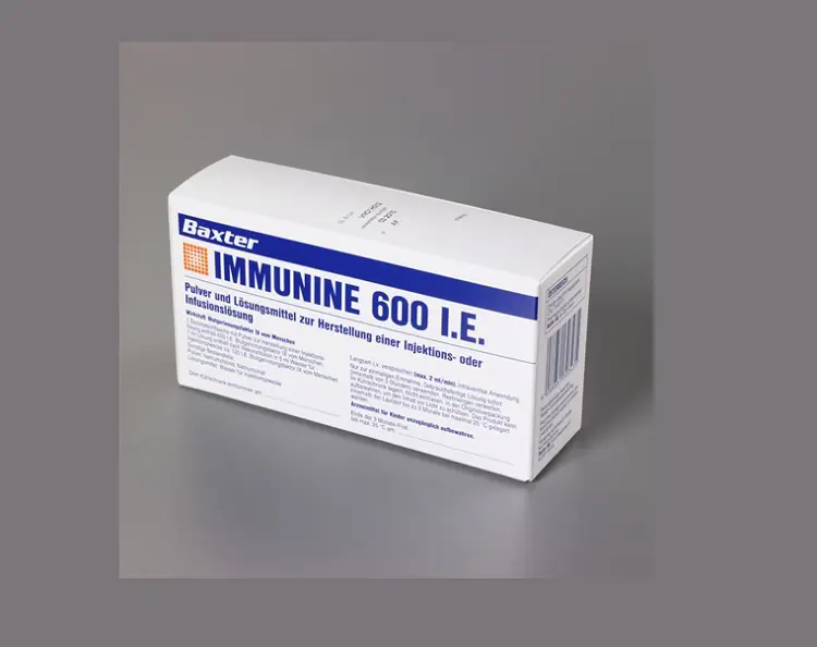 IMMUNINE 600 IU IV INFUZYON ICIN LIYOFILIZE TOZ ICEREN FLAKON kutu görseli