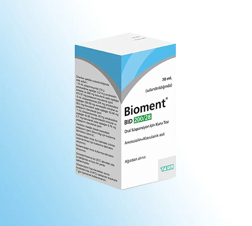 BIOMENT BID 200/28 ORAL 70 ML SUSPANSIYON kutu görseli