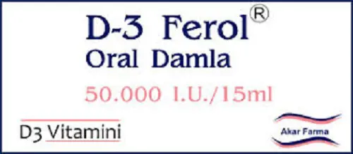 D-3 FEROL ORAL DAMLA (15 ML) kutu görseli