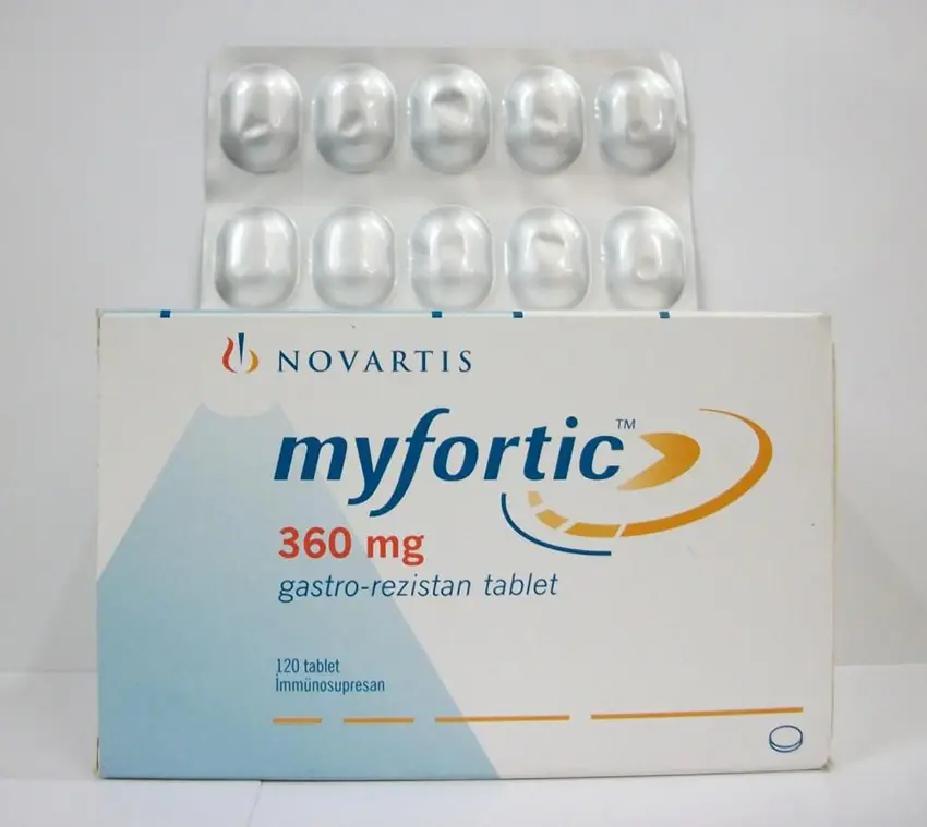 MYFORTIC 360 MG 120 TABLET GASTRO REZISTAN kutu görseli