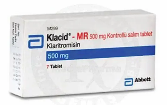 KLACID MR 500 MG 14 KONT. SAL. TABLET kutu görseli