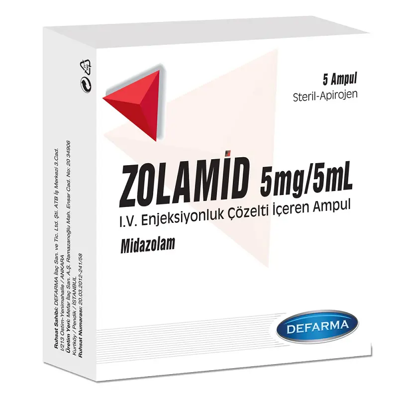 ZOLAMID 5 MG/5 ML ENJEKSIYONLUK COZELTI ICEREN 5 AMPUL kutu görseli