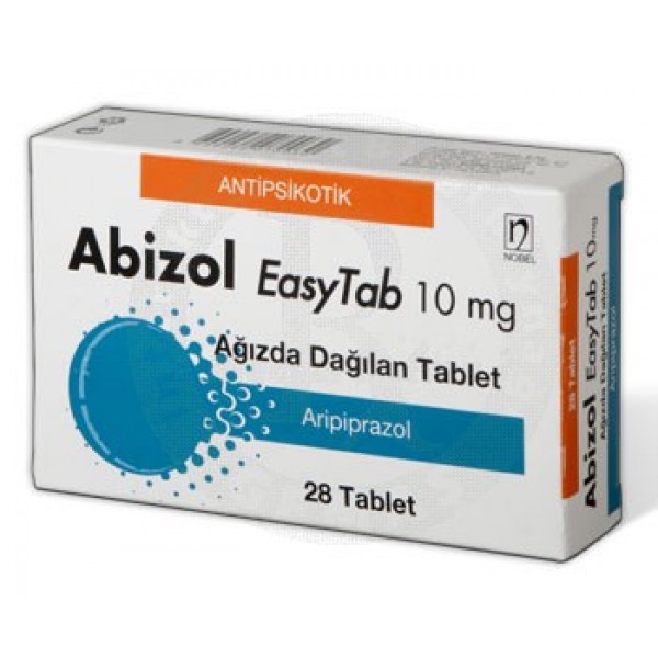 ABIZOL EASYTAB 10 mg 28 ağızda dağılan tablet kutusunun resmi