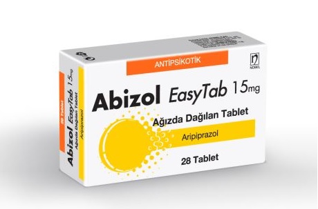 ABIZOL EASYTAB 15 mg 28 ağızda dağılan tablet kutusunun resmi