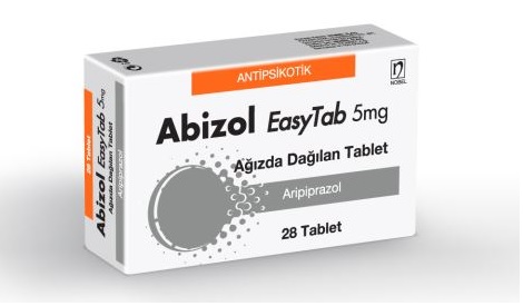 ABIZOL EASYTAB 5 mg ağızda dağılan 28 tablet kutusunun resmi
