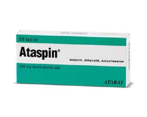 ATASPIN 500 mg 20 tablet kutusunun resmi