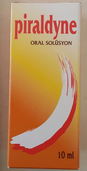 PIRALDYNE oral solüsyon 10 ml kutusunun resmi