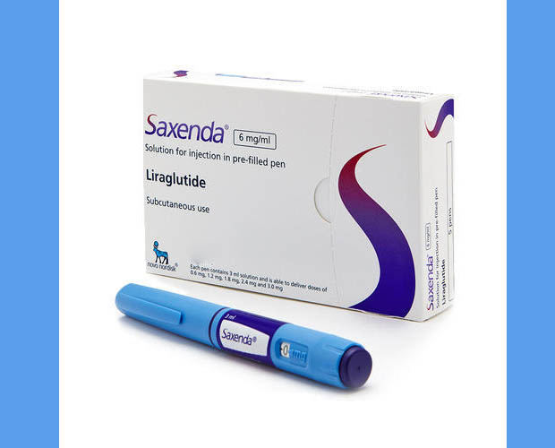 SAXENDA 6 mg/ml SC enjeksiyonluk çözelti içeren kullanıma hazır 3 kalem kutusunun resmi