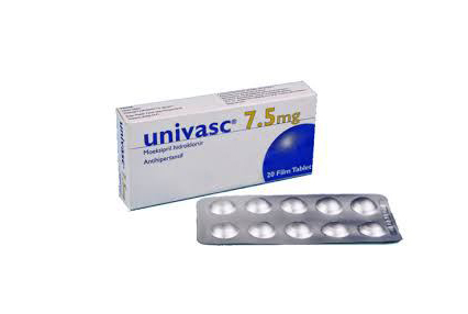 UNIVASC 7.5 mg 20 tablet kutusunun resmi