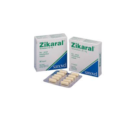 ZIKARAL 20 mg 10 kapsül kutusunun resmi