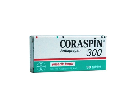 CORASPIN 300 mg 30 tablet kutusunun resmi