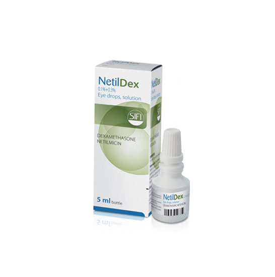NETILDEX göz damlası %0.1 DEKSAMETAZON + %0.3 NETILMISIN 5 ml kutusunun resmi
