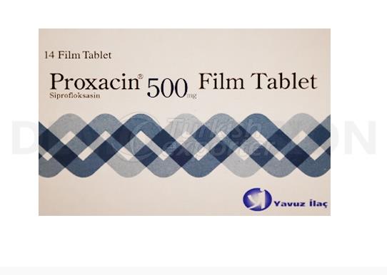 PROXACIN 500 mg 14 film tablet kutusunun resmi