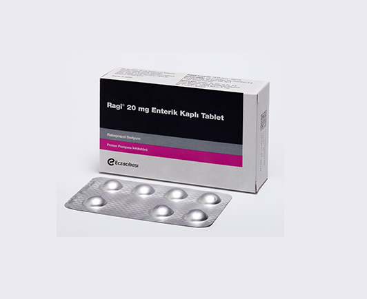 RAGI 20 mg 28 enterik kaplı tablet kutusunun resmi