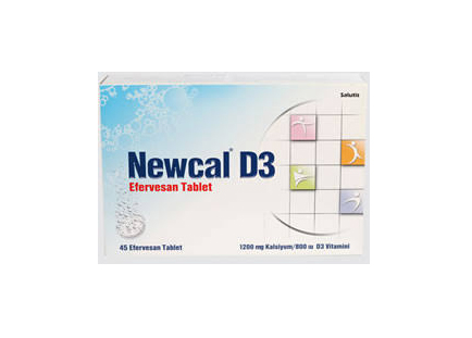 NEWCAL D3 45 efervesan tablet kutusunun resmi
