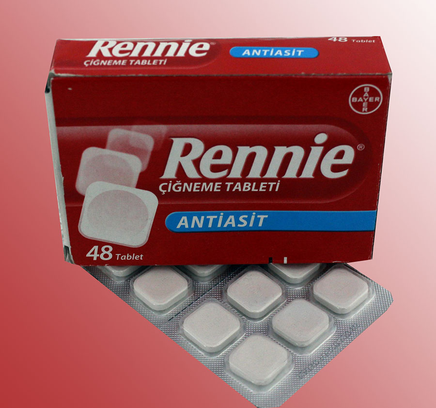 RENNIE 680 mg 48 çiğneme tableti kutusunun resmi