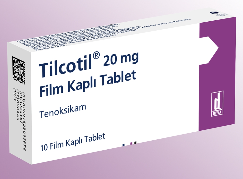 TILCOTIL 20 mg 10 film kaplı tablet kutusunun resmi