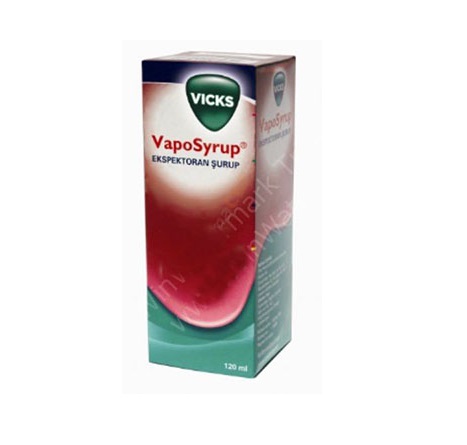 VICKS VAPOSYRUP 200 mg/15 ml expectorant şurup 120 ml kutusunun resmi