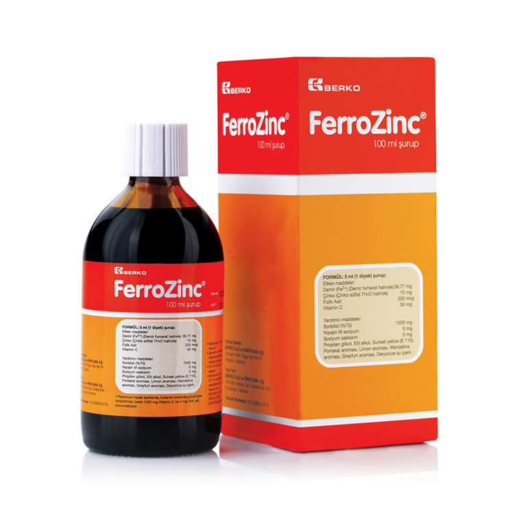 FERROZINC 100 ml şurup kutusunun resmi